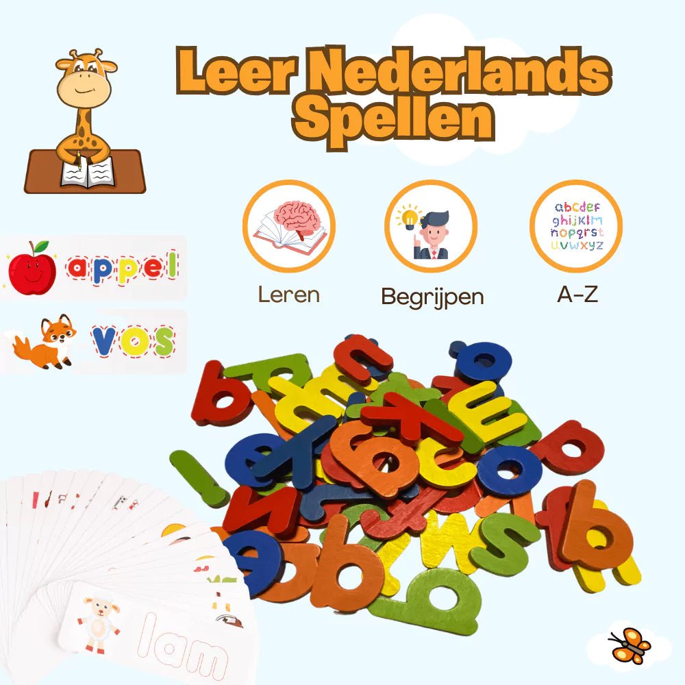 DotasToys Maak Nederlandse Woordjes - Leerkaarten & Alfabet Letters - PixaToy