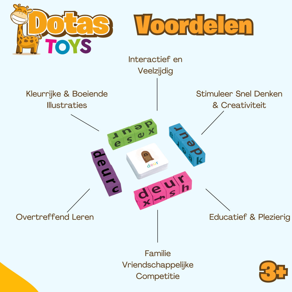 DotasToys Woorden Spellen Spel - Taalontwikkeling - Familiespel - DotasToys